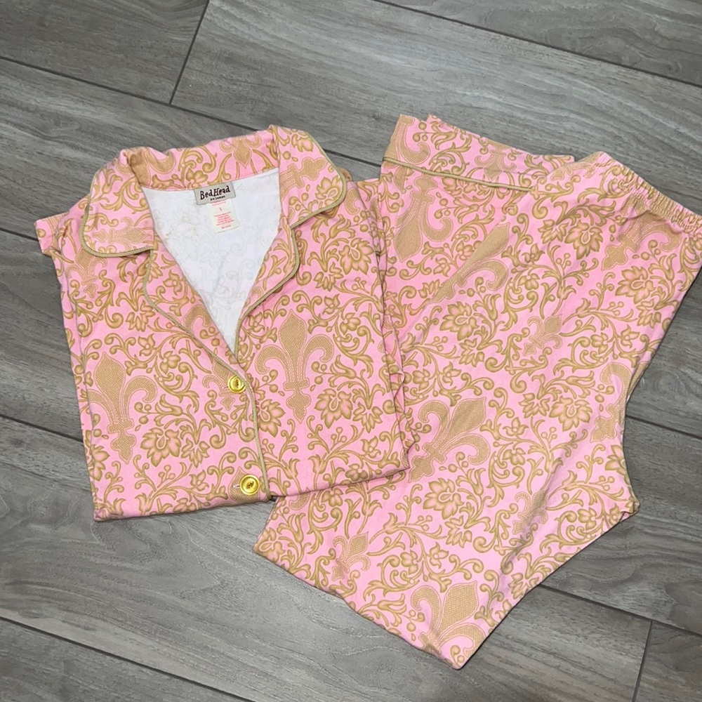 BEDHEAD Fleur De Lis Scroll Print Pajama Set PJS